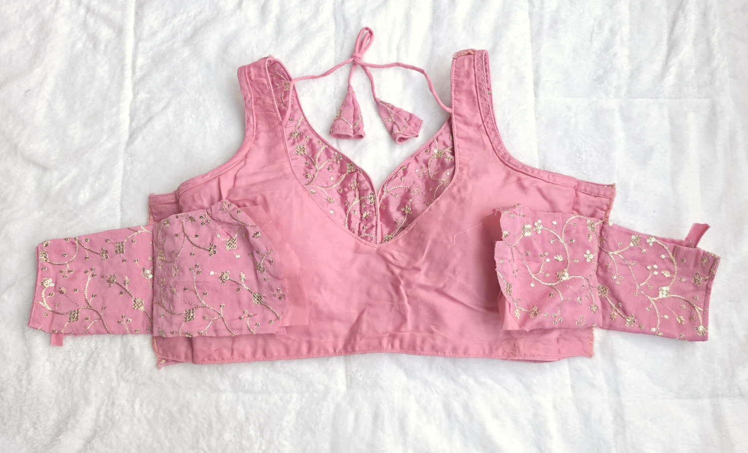 Gulbahar Pink Embroidered Blouse, sleeves view