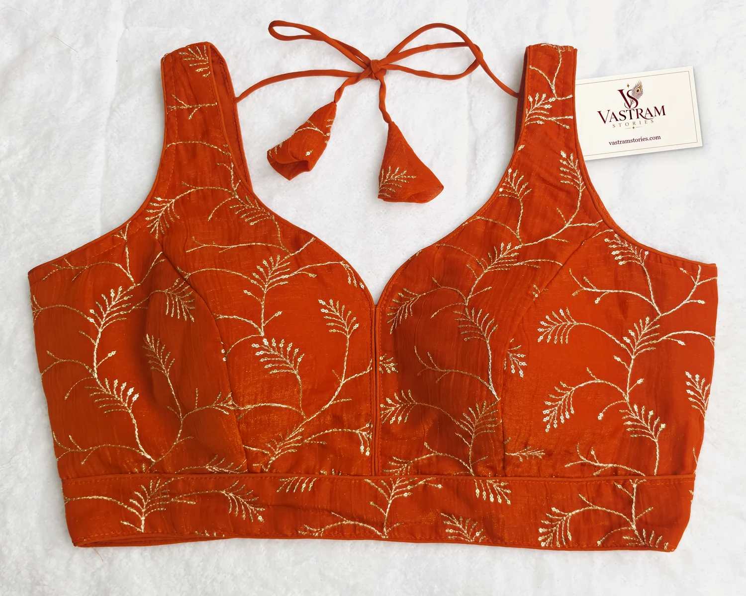 Aarzoo Rust Orange Blouse, front view