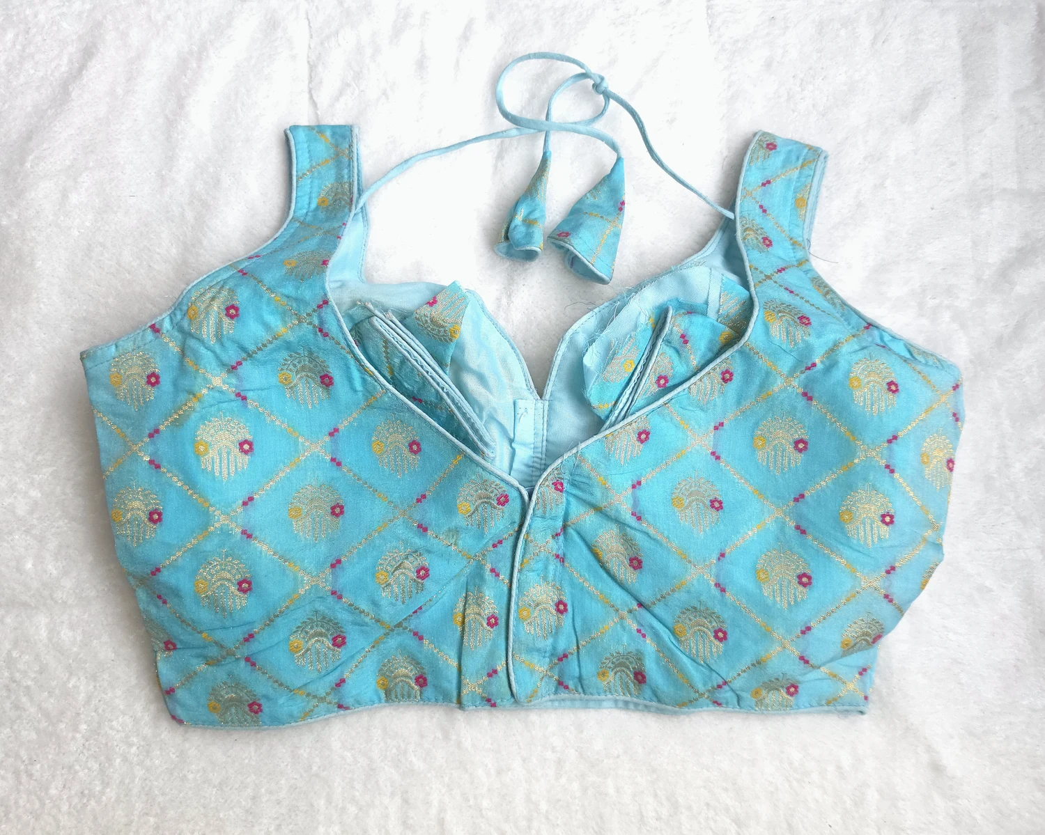 Zariya Blue Blouse, back view