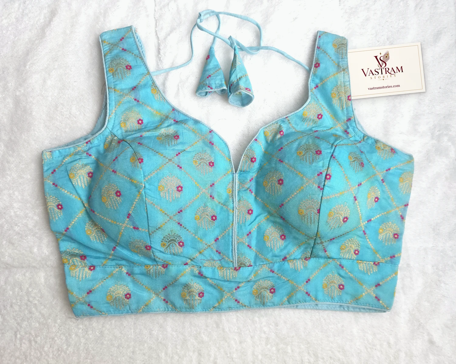 Zariya Blue Blouse, front view