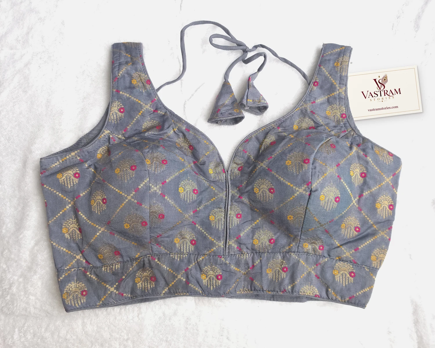 Zariya Grey Blouse, front view