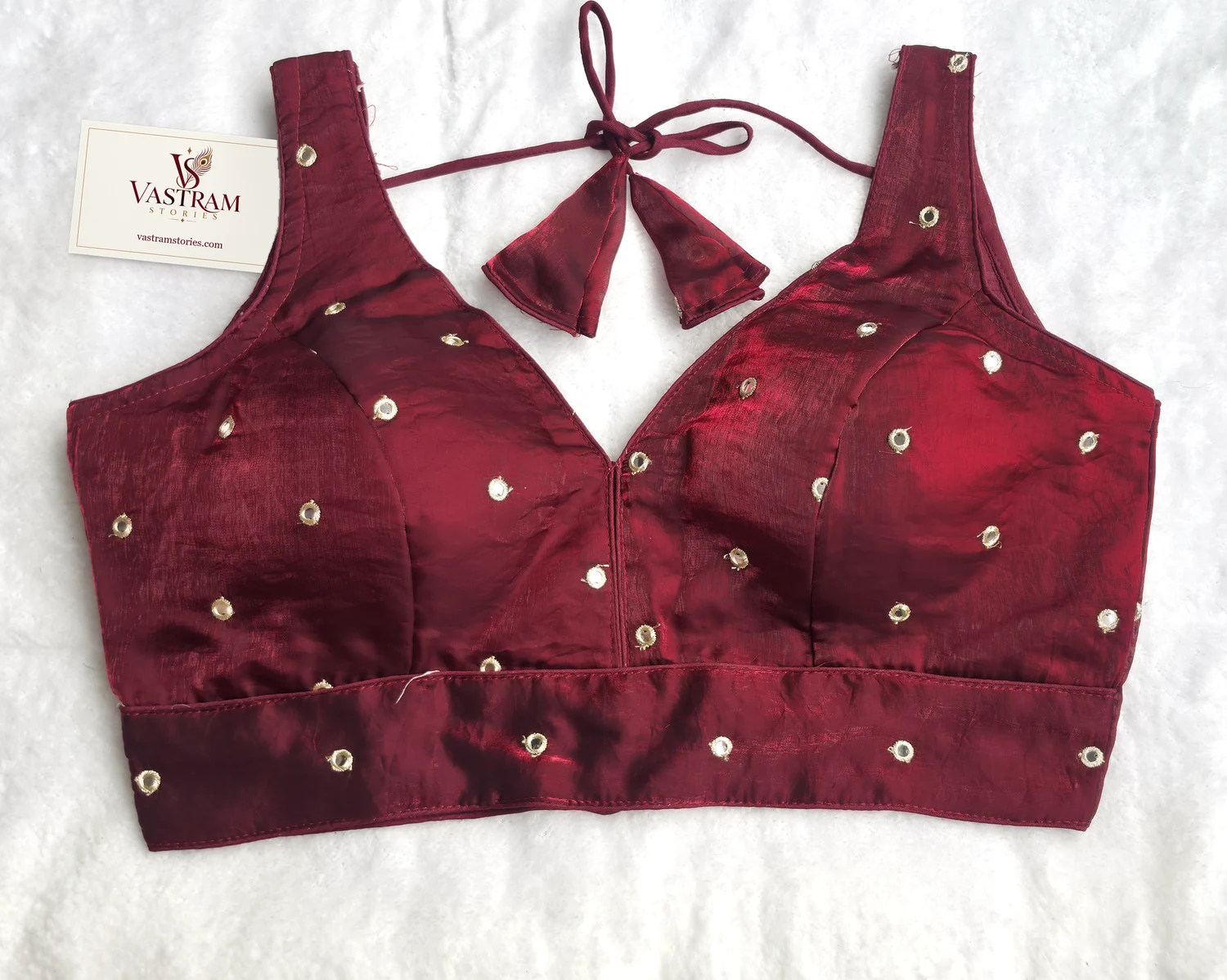 Ruhani Maroon Blouse, front view