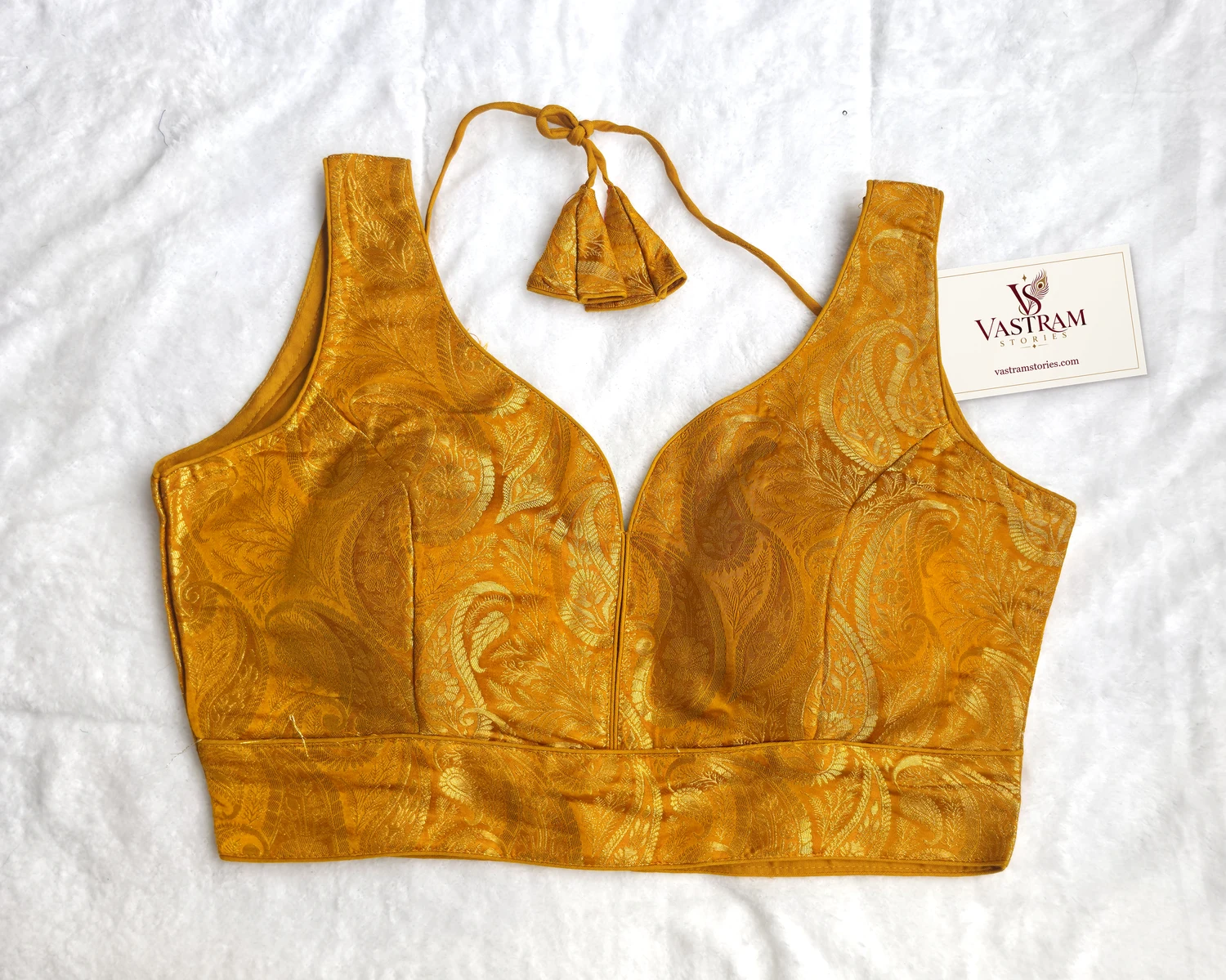 Nazakat Mustard Yellow Blouse, front view