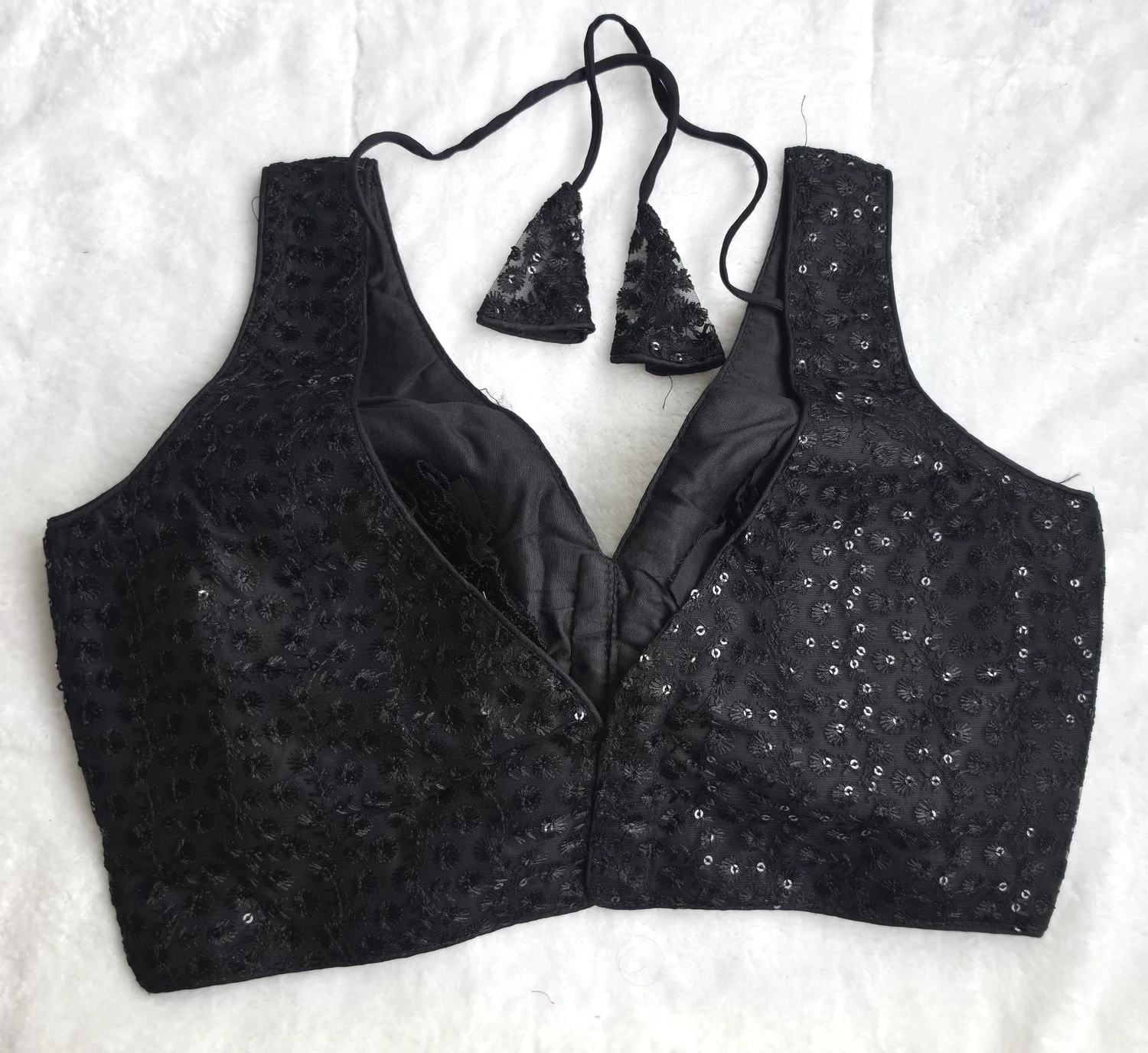 Inayat Black Elegant Blouse, back view