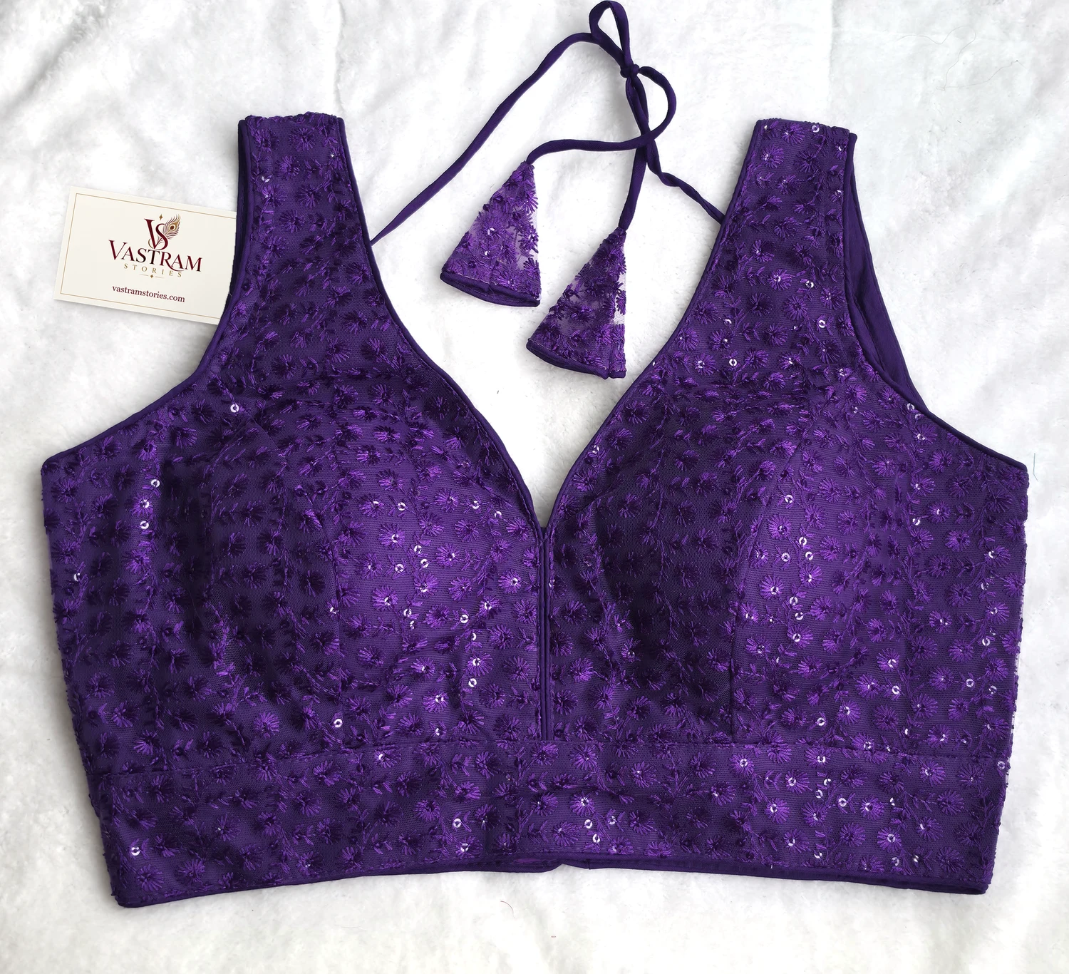 Inayat Purple Elegant Blouse, front view