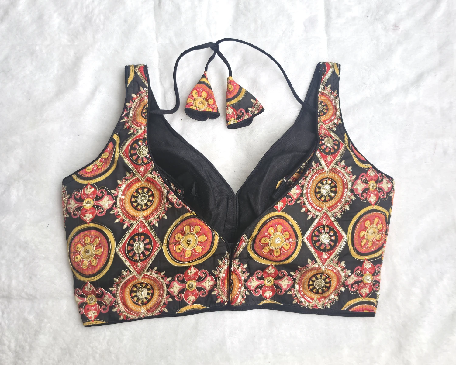 Maharani Black Heritage Blouse, back view