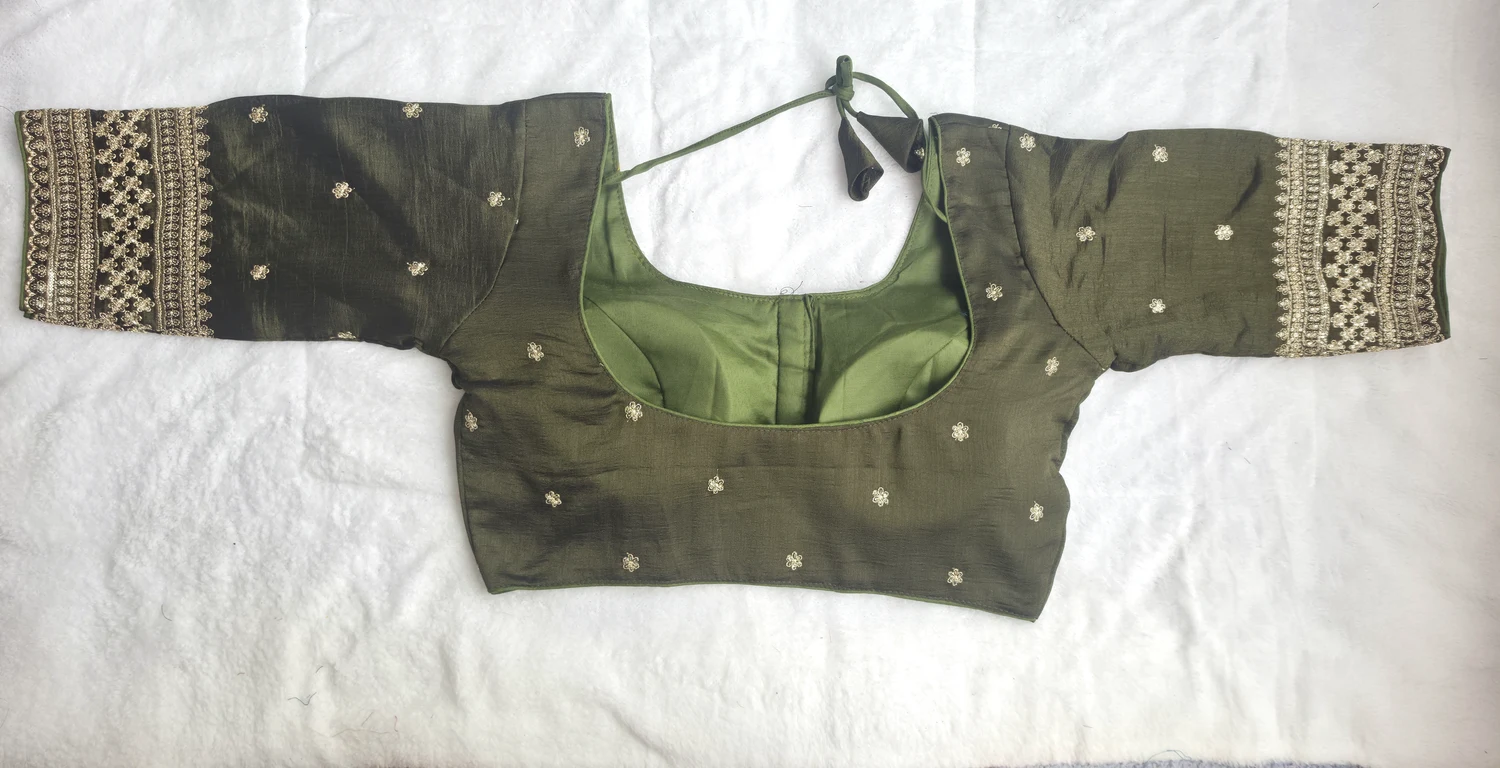 Kashish Green Blouse, back view