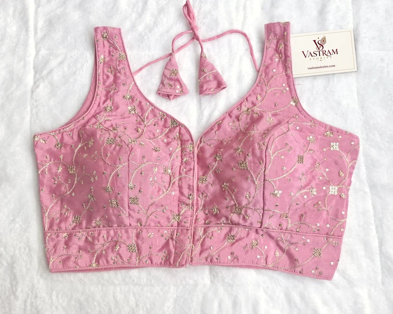 Gulbahar Pink Embroidered Blouse, front view