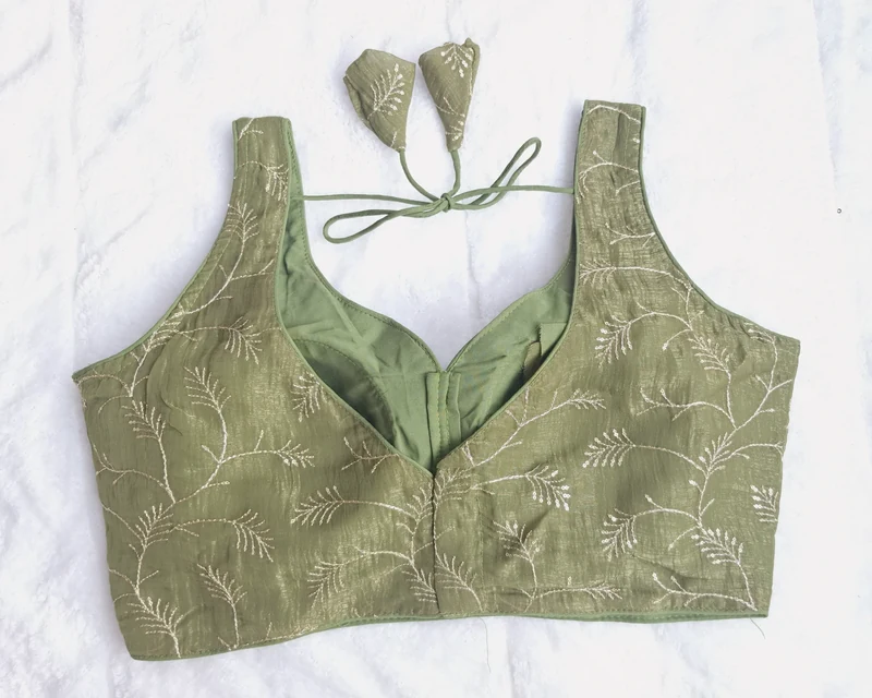 Aarzoo Mehendi Blouse, back view