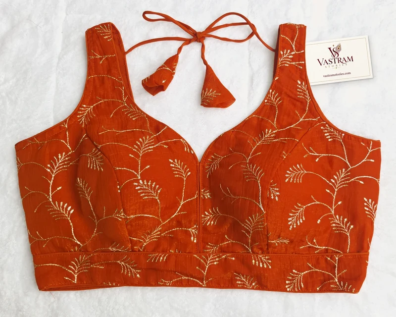 Aarzoo Rust Orange Blouse, front view