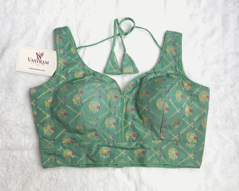 Zariya Sea Green Blouse, front view