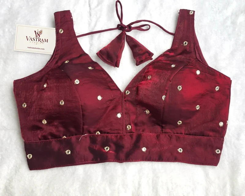 Ruhani Maroon Blouse, front view