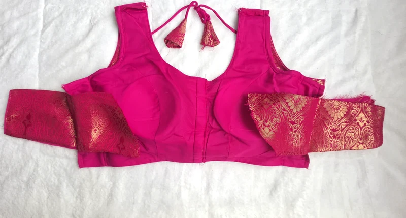 Nazakat Magenta Pink Blouse, sleeves view