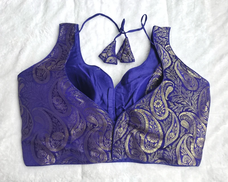 Nazakat Royal Blue Blouse, back view