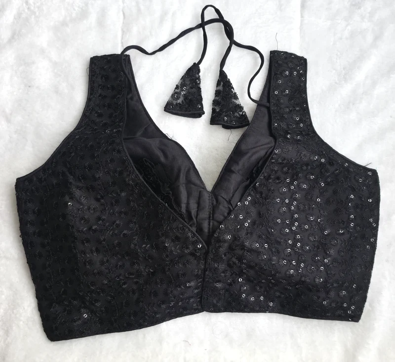 Inayat Black Elegant Blouse, back view