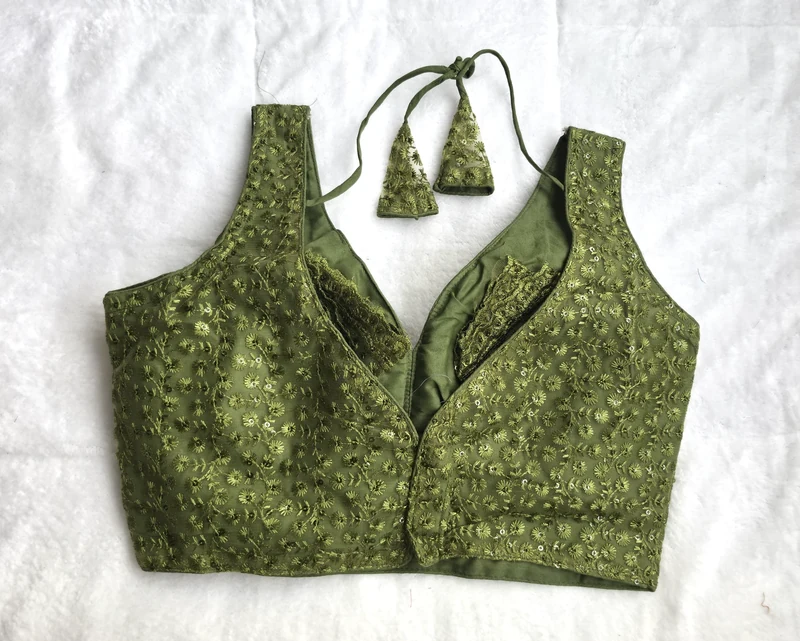 Inayat Green Elegant Blouse, back view