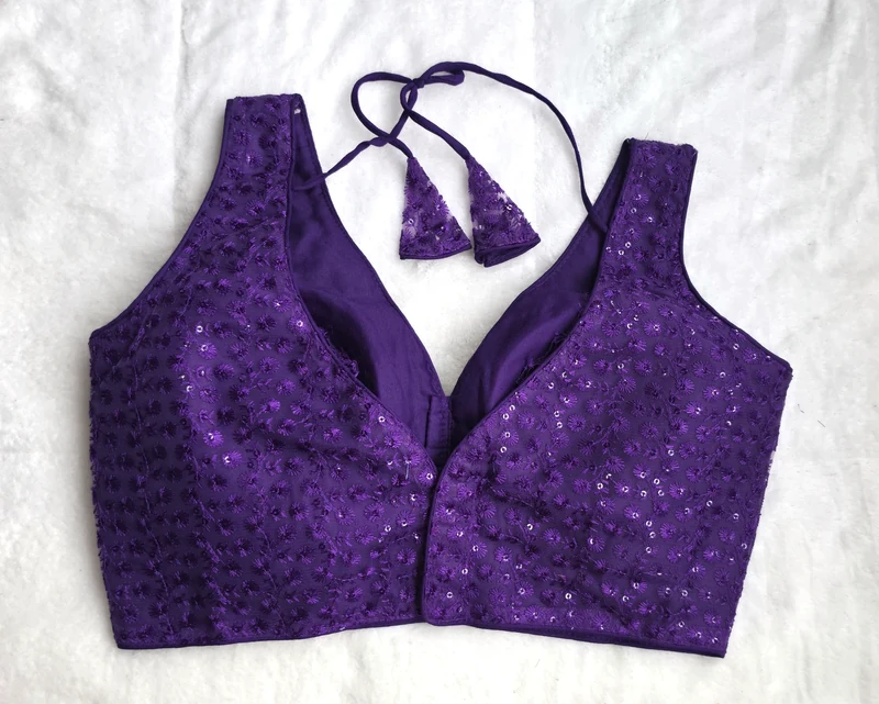Inayat Purple Elegant Blouse, back view