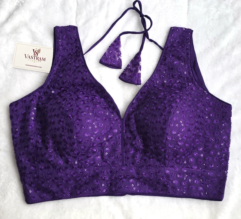 Inayat Purple Elegant Blouse, front view