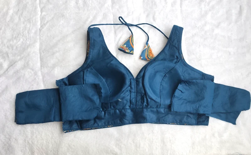 Maharani Blue Heritage Blouse, sleeves view