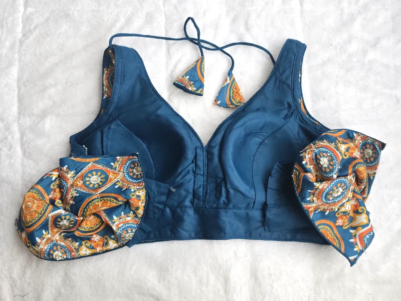 Maharani Blue Heritage Blouse, sleeves-2 view