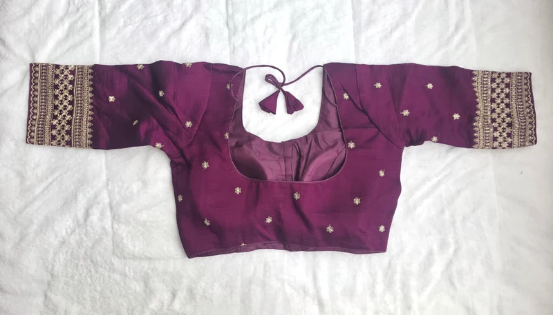 Kashish Maroon Blouse, back view