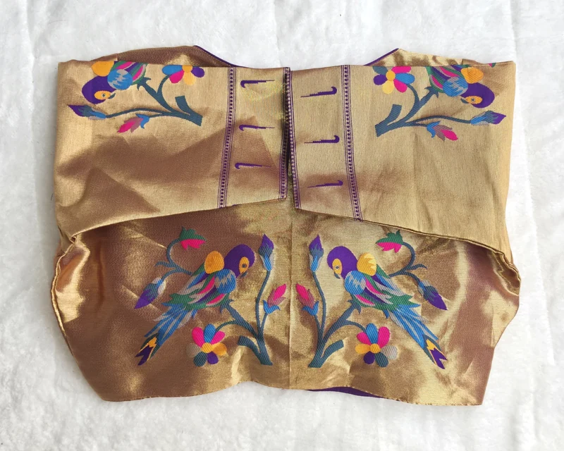 Royal Paithani Style Purple Blouse, front-2 view